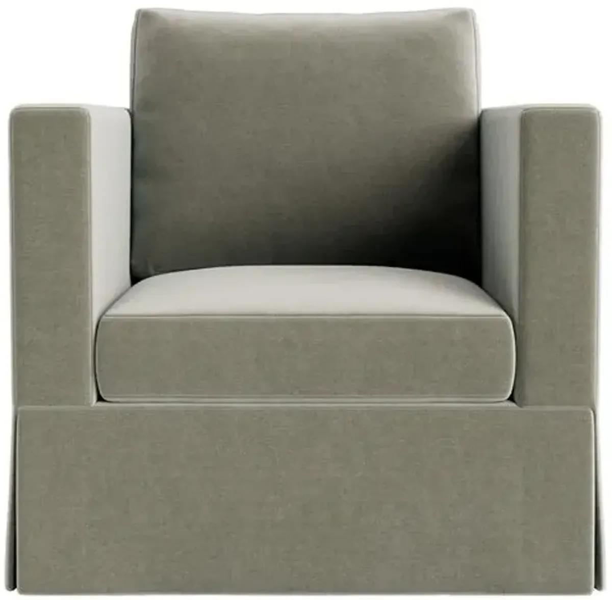 Marth Stewart Brock Chair - Perry Street Velvet - Handcrafted - Gray