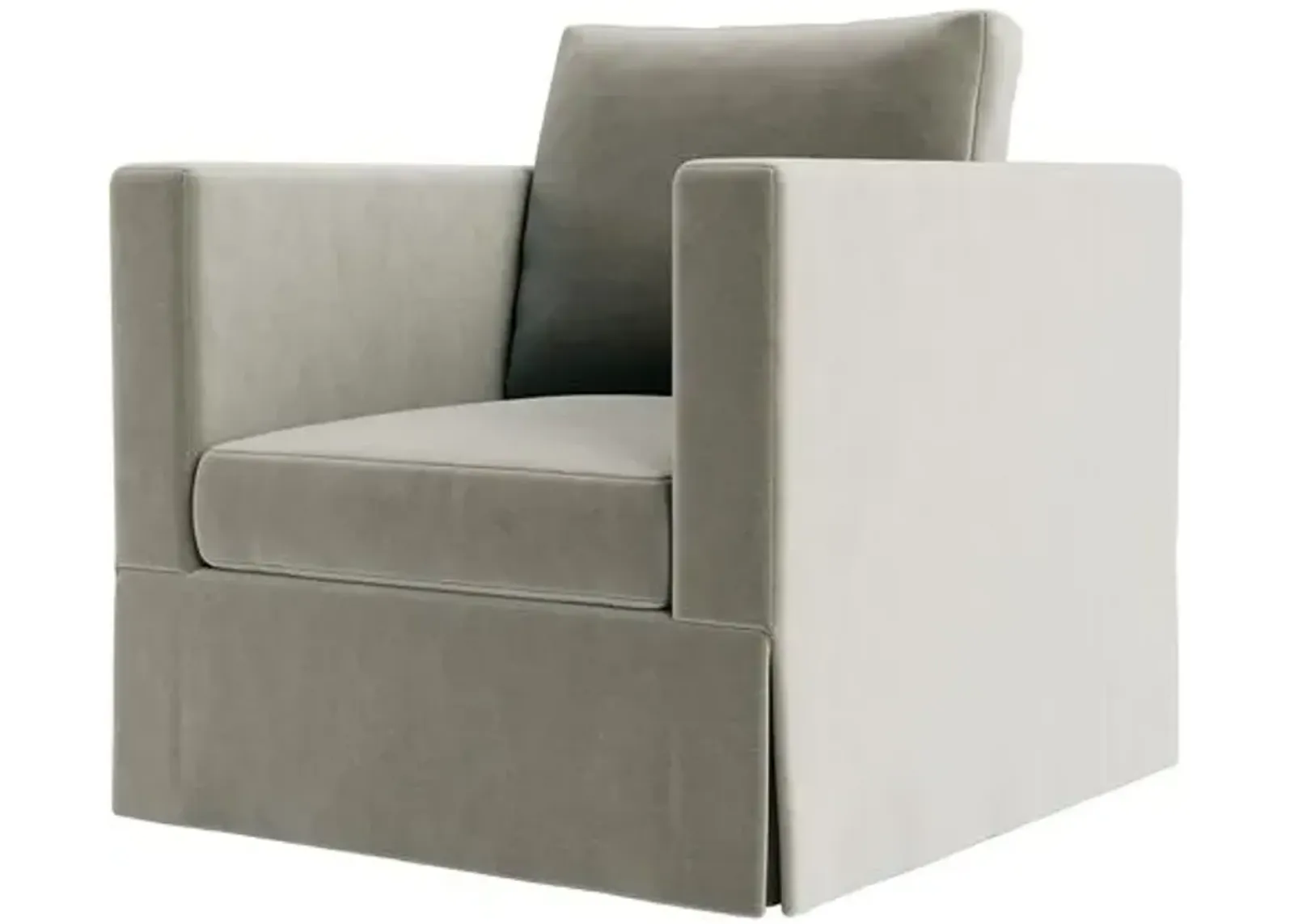 Marth Stewart Brock Chair - Perry Street Velvet - Handcrafted - Gray