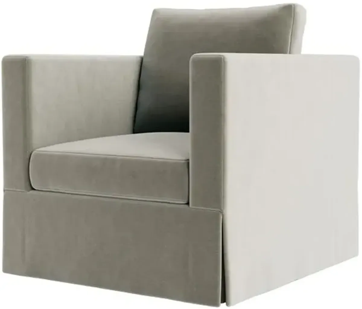 Marth Stewart Brock Chair - Perry Street Velvet - Handcrafted - Gray