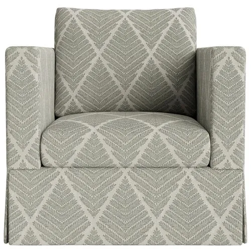 Marth Stewart Brock Chair - Bedford Jacquard - Handcrafted - Green