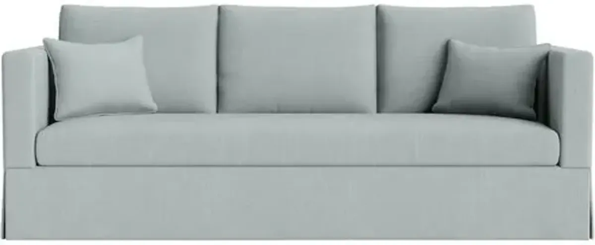 Marth Stewart Brock Sofa - Lily Pond Linen Weave - Handcrafted