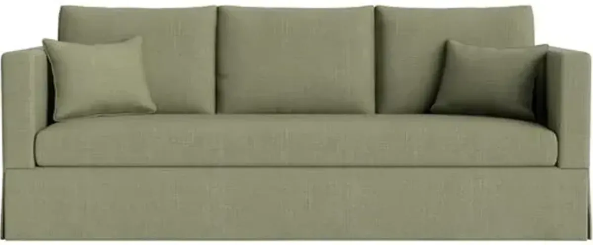 Marth Stewart Brock Sofa - Lily Pond Linen Weave - Handcrafted