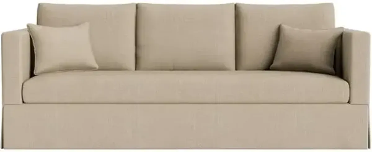 Marth Stewart Brock Sofa - Lily Pond Linen Weave - Handcrafted