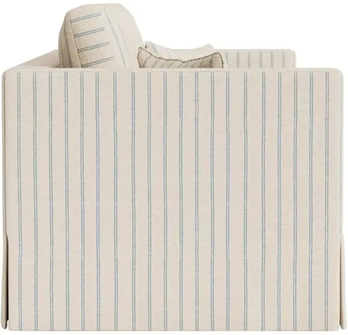 Marth Stewart Brock Sofa - Lily Pond Linen Weave Stripe - Handcrafted