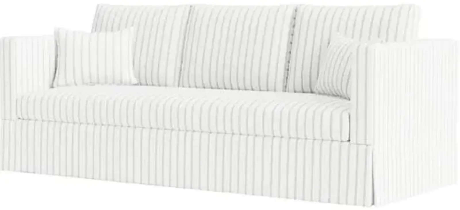 Marth Stewart Brock Sofa - Lily Pond Linen Weave Stripe - Handcrafted