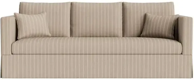 Marth Stewart Brock Sofa - Lily Pond Linen Weave Stripe - Handcrafted