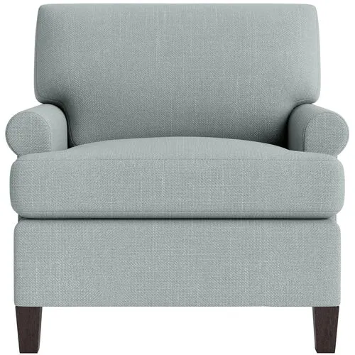 Marth Stewart Foster Chair - Lily Pond Linen Weave - Handcrafted - Blue