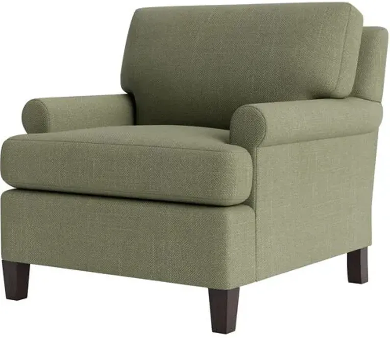 Marth Stewart Foster Chair - Lily Pond Linen Weave - Handcrafted - Green