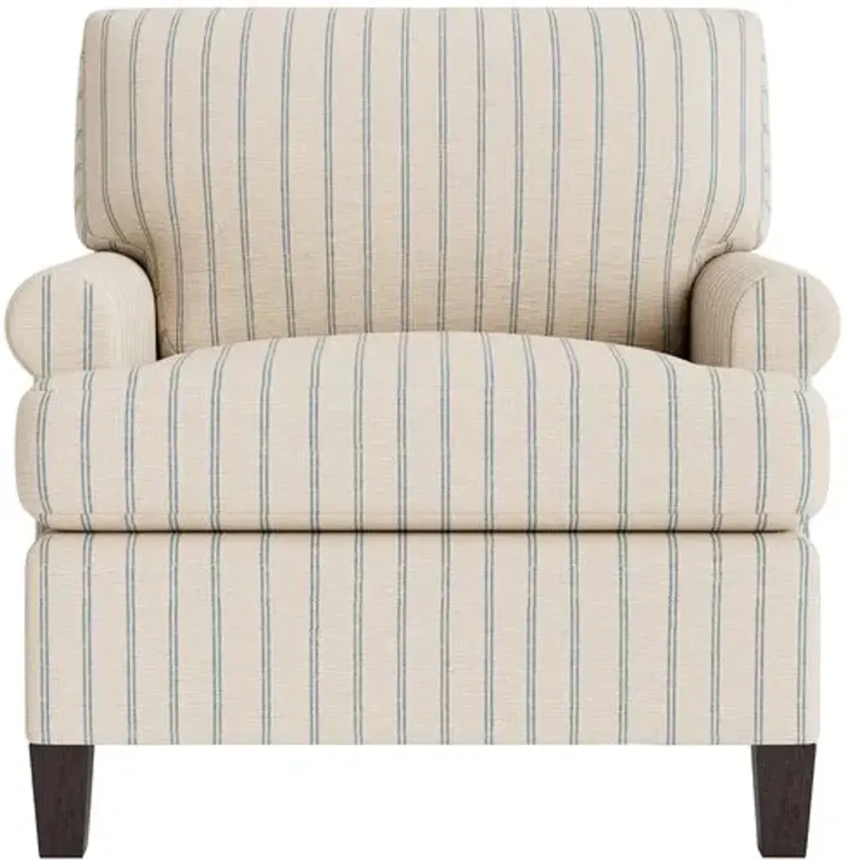 Marth Stewart Foster Chair - Lily Pond Linen Weave Stripe - Handcrafted - Blue