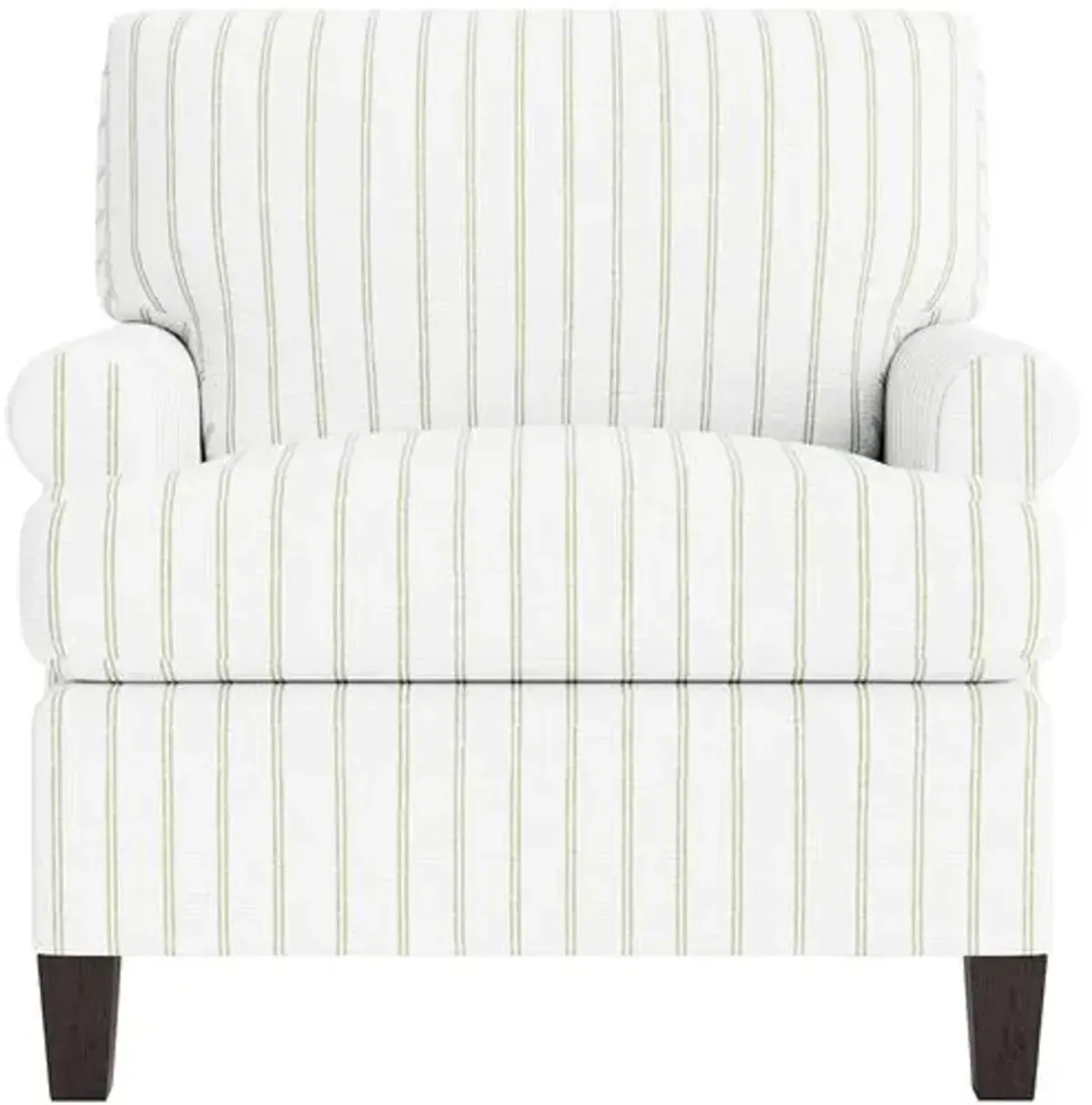 Marth Stewart Foster Chair - Lily Pond Linen Weave Stripe - Handcrafted - Green