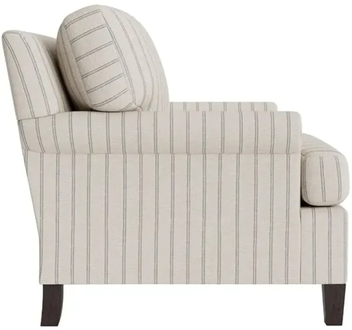 Marth Stewart Foster Chair - Lily Pond Linen Weave Stripe - Handcrafted - Gray