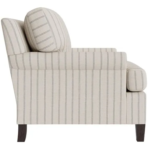 Marth Stewart Foster Chair - Lily Pond Linen Weave Stripe - Handcrafted - Gray