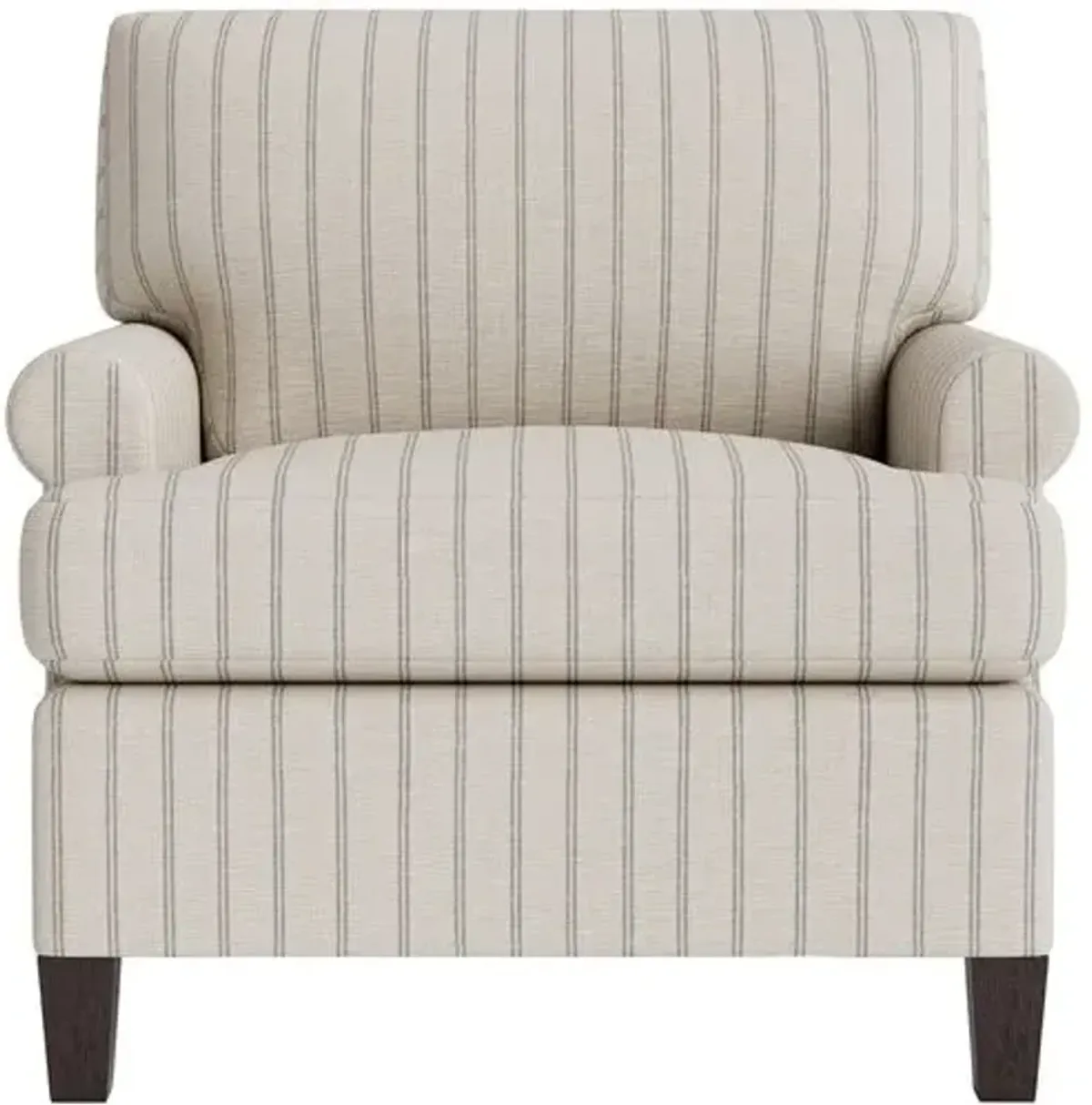 Marth Stewart Foster Chair - Lily Pond Linen Weave Stripe - Handcrafted - Gray