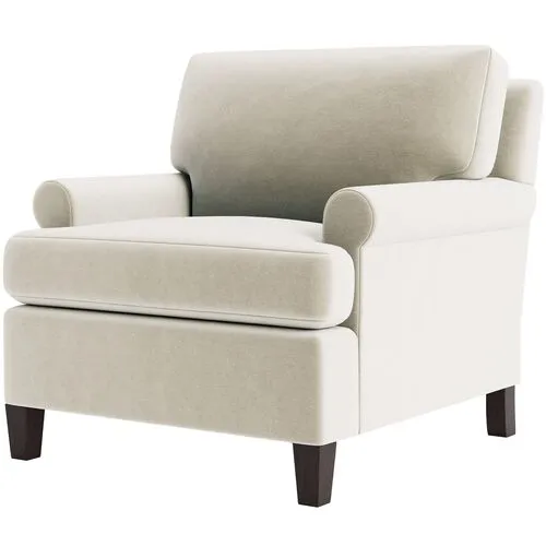 Marth Stewart Foster Chair - Perry Street Velvet - Handcrafted - Beige