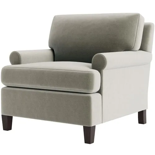 Marth Stewart Foster Chair - Perry Street Velvet - Handcrafted - Gray