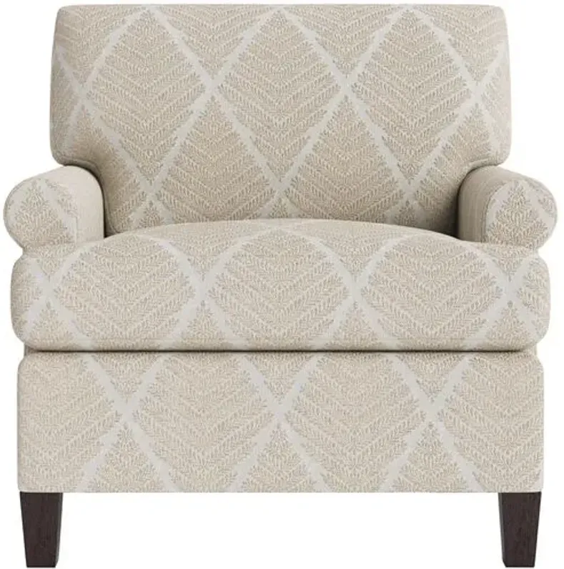 Marth Stewart Foster Chair - Bedford Jacquard - Handcrafted - Brown