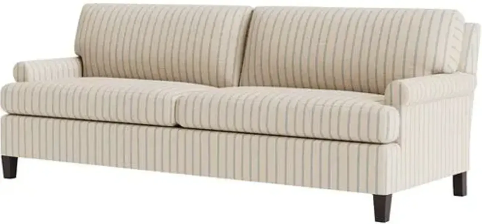 Marth Stewart Foster Sofa - Lily Pond Linen Weave Stripe - Handcrafted