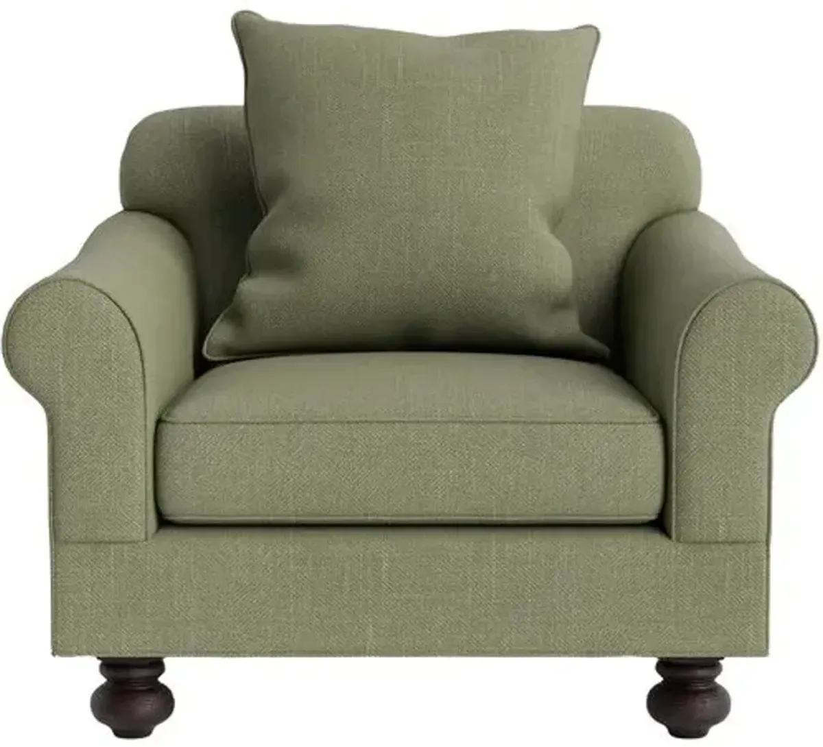 Marth Stewart Logan Chair - Lily Pond Linen Weave - Handcrafted - Green