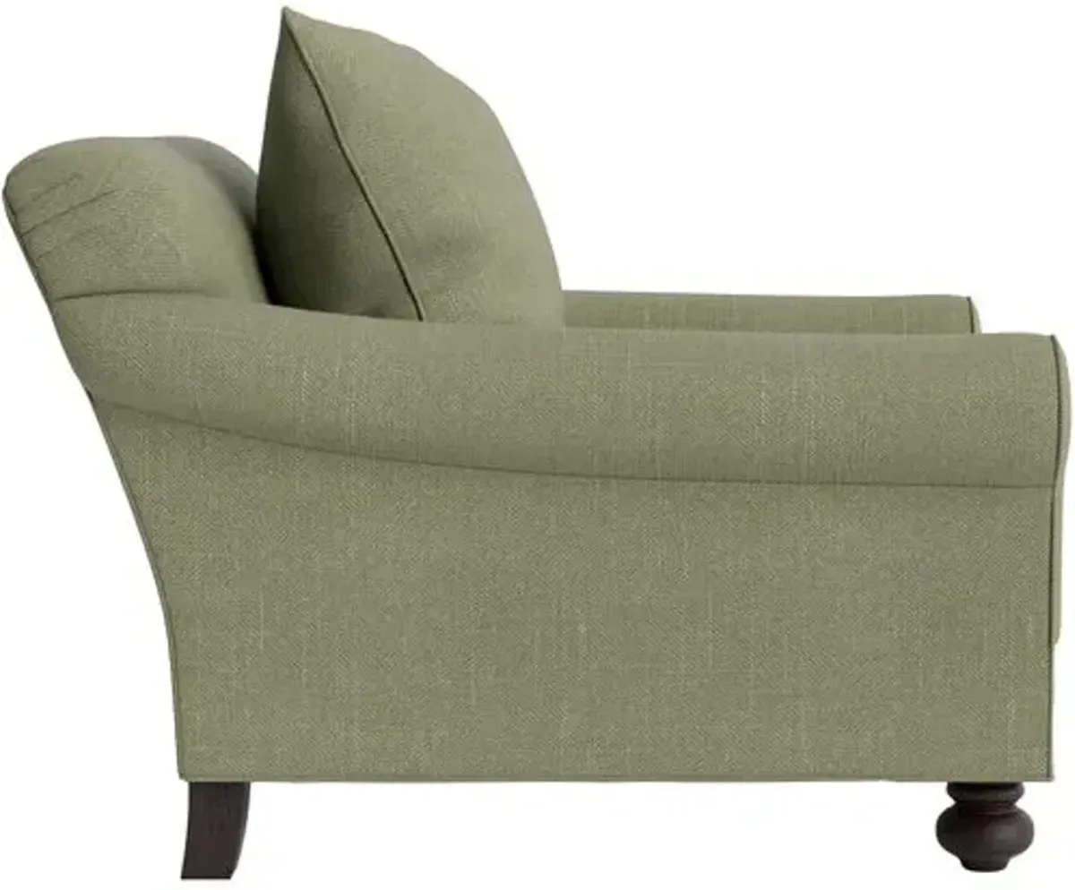 Marth Stewart Logan Chair - Lily Pond Linen Weave - Handcrafted - Green