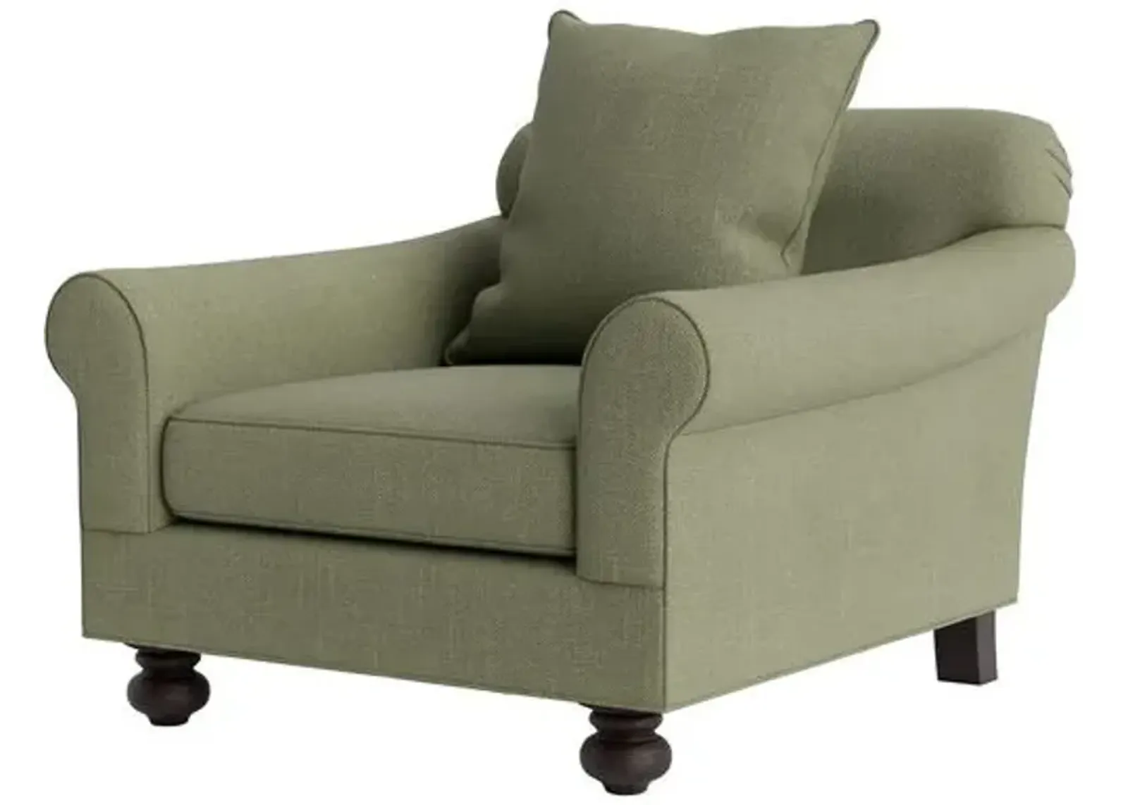 Marth Stewart Logan Chair - Lily Pond Linen Weave - Handcrafted - Green