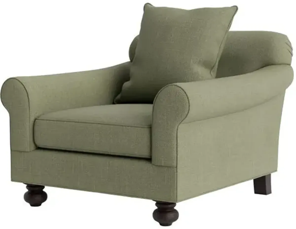 Marth Stewart Logan Chair - Lily Pond Linen Weave - Handcrafted - Green