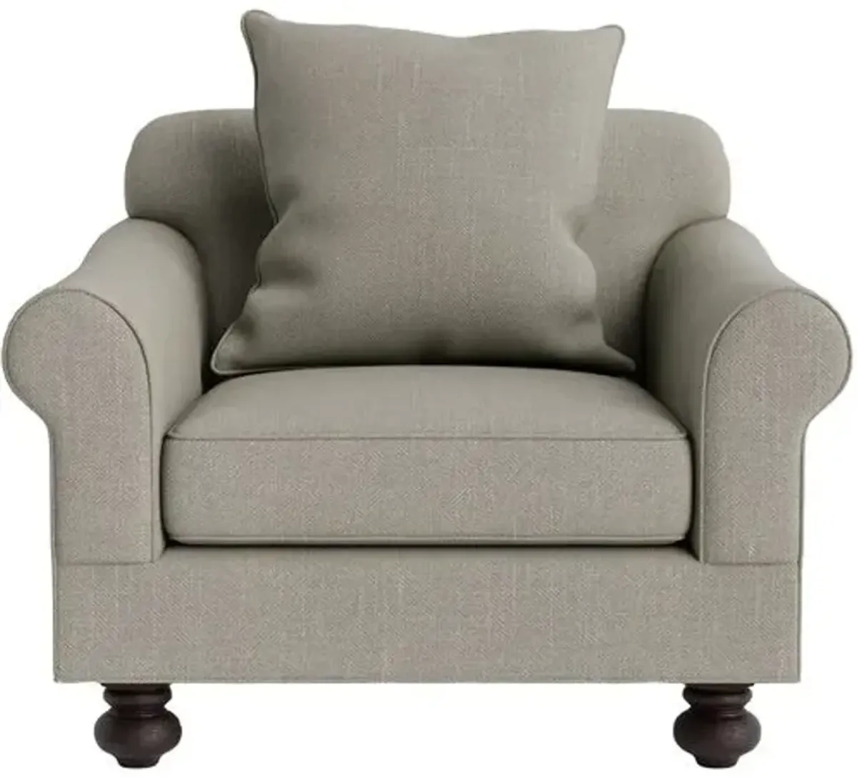 Marth Stewart Logan Chair - Lily Pond Linen Weave - Handcrafted - Gray