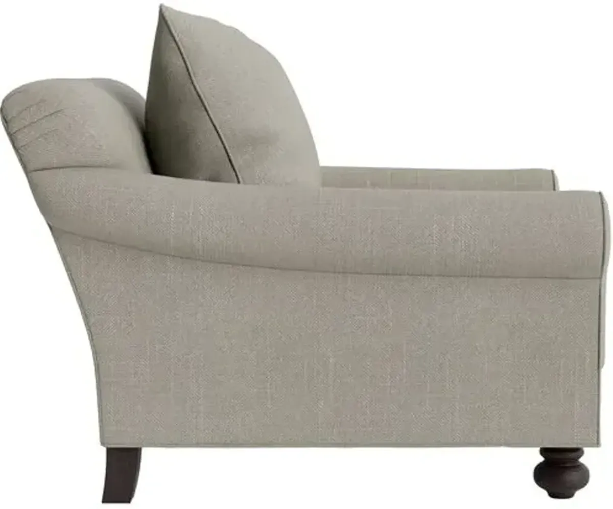 Marth Stewart Logan Chair - Lily Pond Linen Weave - Handcrafted - Gray