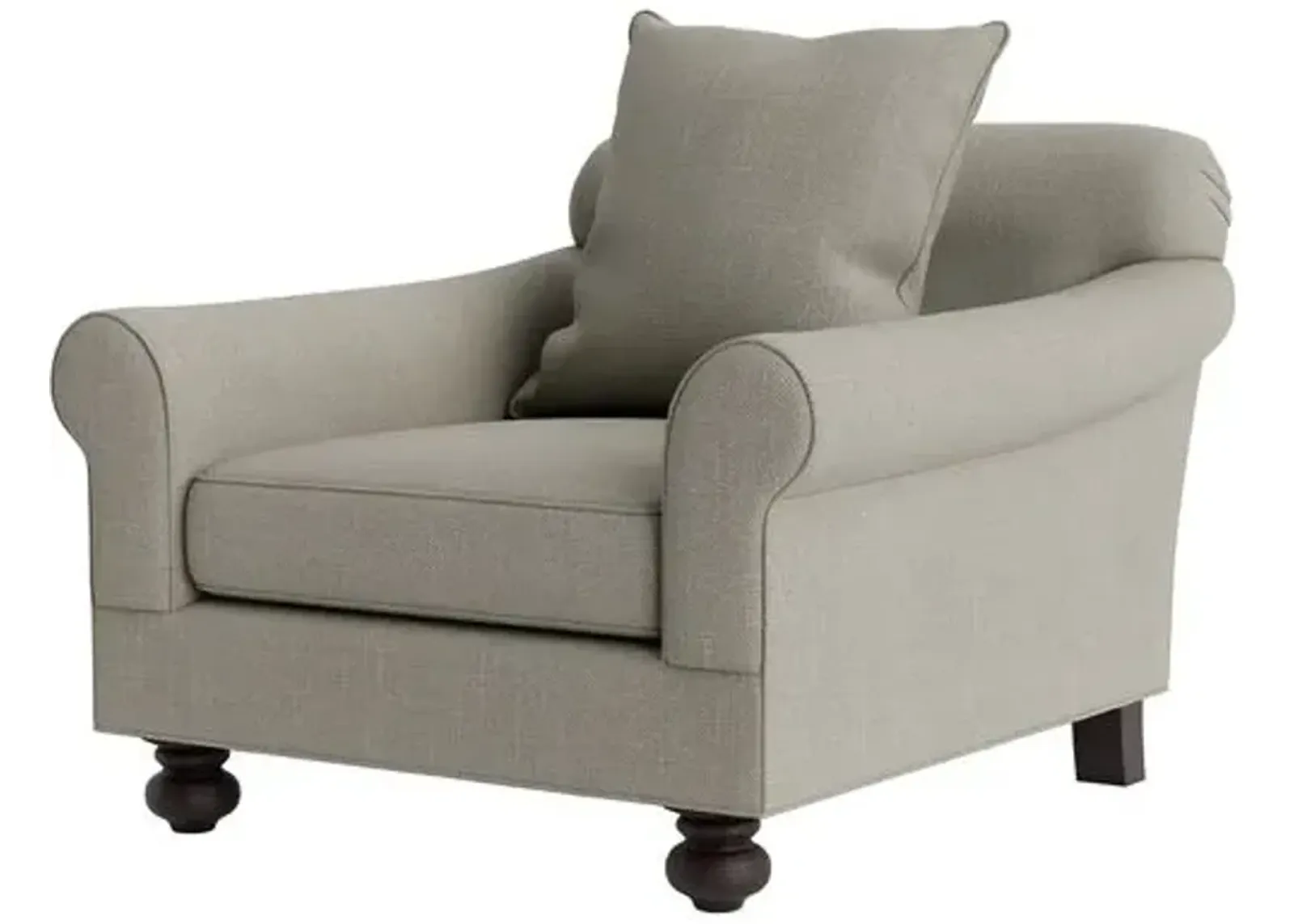 Marth Stewart Logan Chair - Lily Pond Linen Weave - Handcrafted - Gray