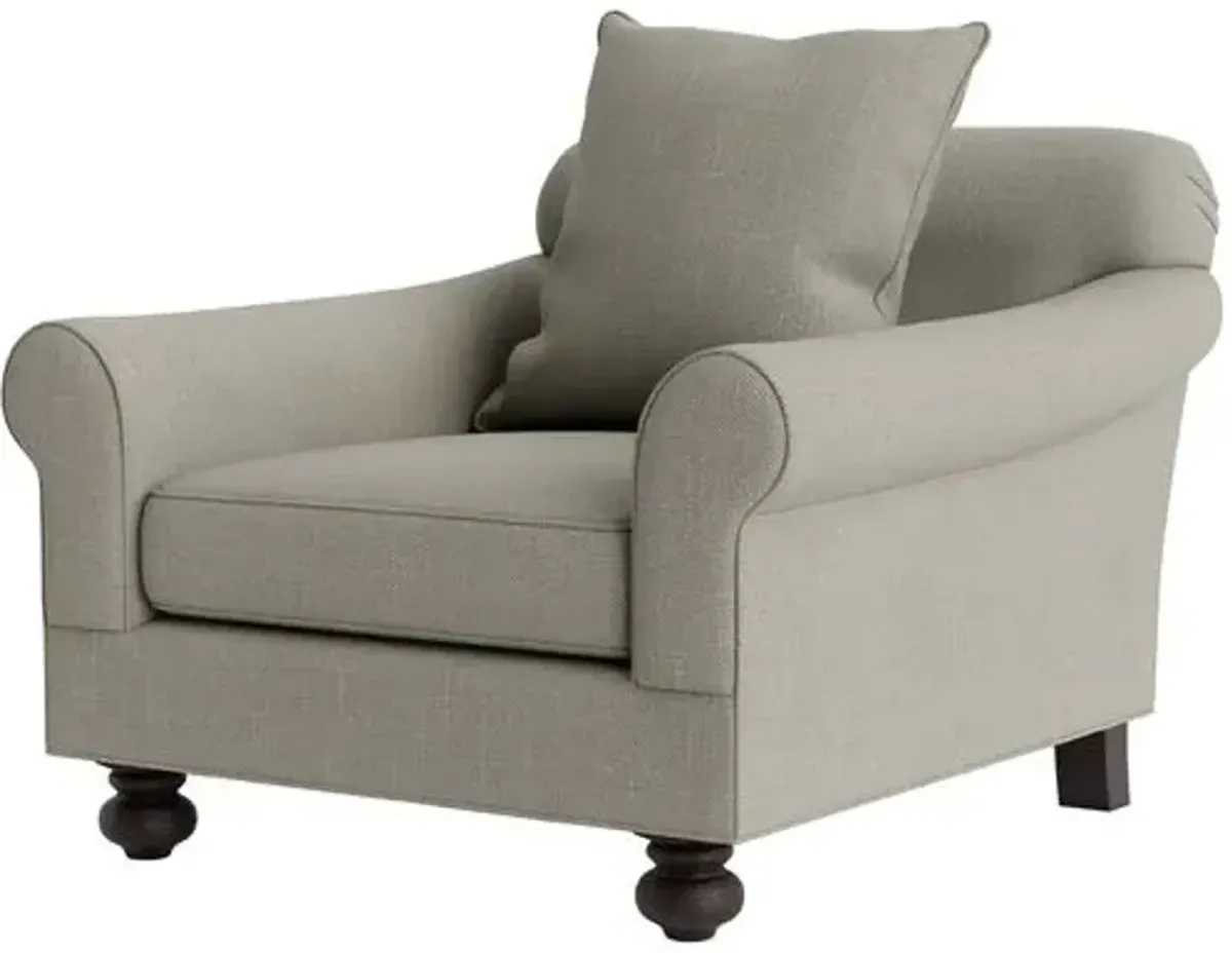 Marth Stewart Logan Chair - Lily Pond Linen Weave - Handcrafted - Gray