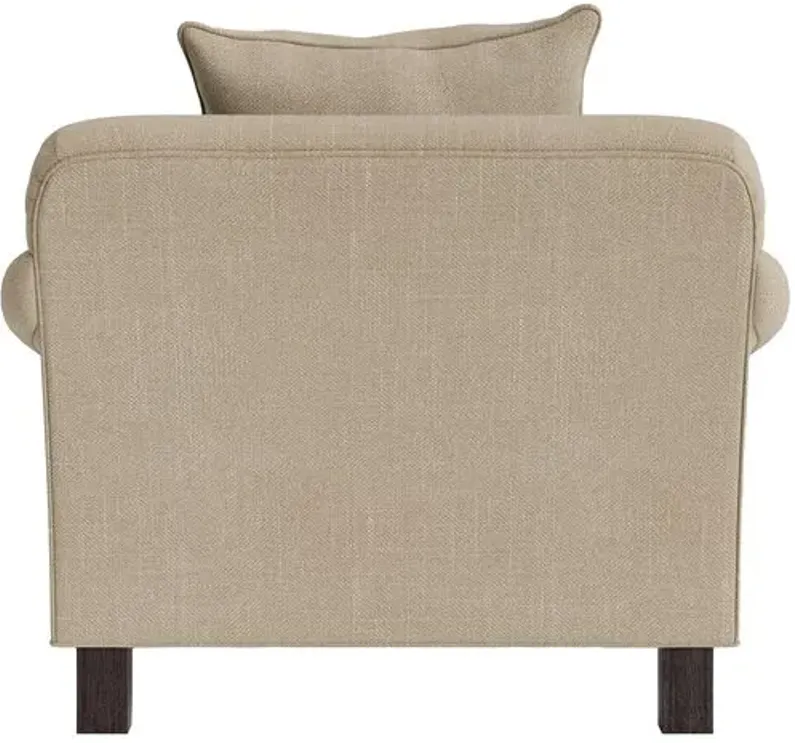 Marth Stewart Logan Chair - Lily Pond Linen Weave - Handcrafted - Brown