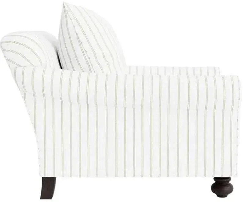 Marth Stewart Logan Chair - Lily Pond Linen Weave Stripe - Handcrafted - Green