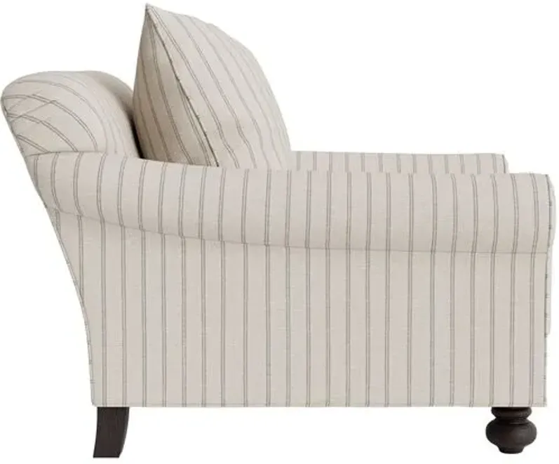 Marth Stewart Logan Chair - Lily Pond Linen Weave Stripe - Handcrafted - Gray