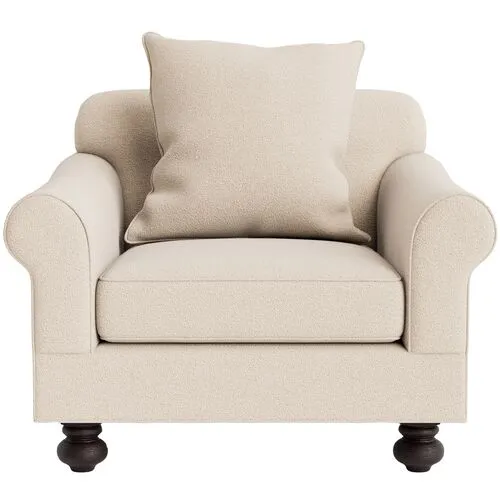 Marth Stewart Logan Chair - Perry Street Boucle - Handcrafted - Beige
