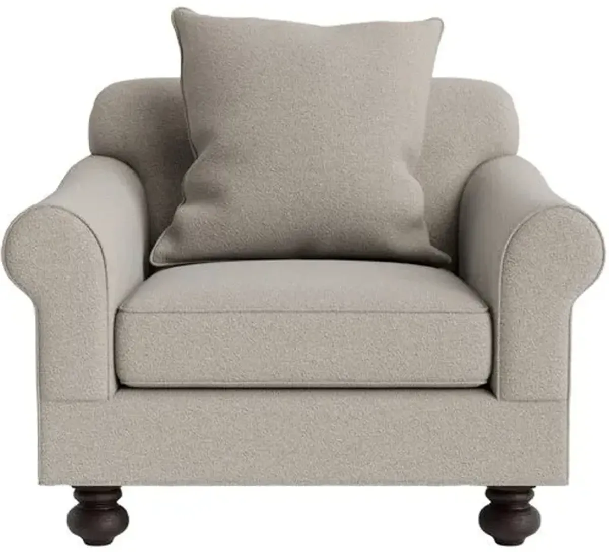 Marth Stewart Logan Chair - Perry Street Boucle - Handcrafted - Gray