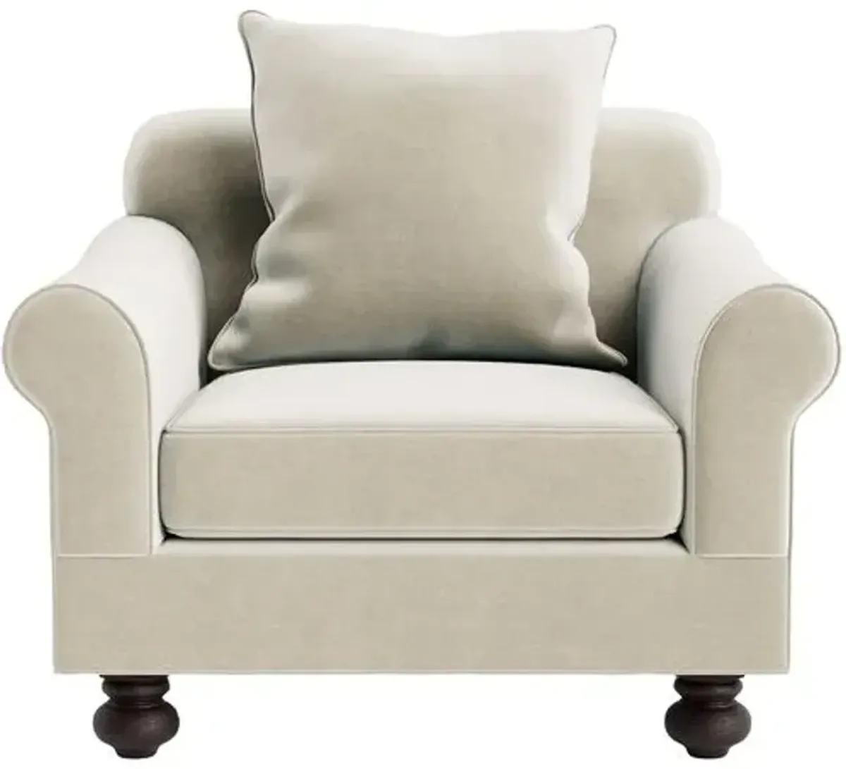 Marth Stewart Logan Chair - Perry Street Velvet - Handcrafted - Beige