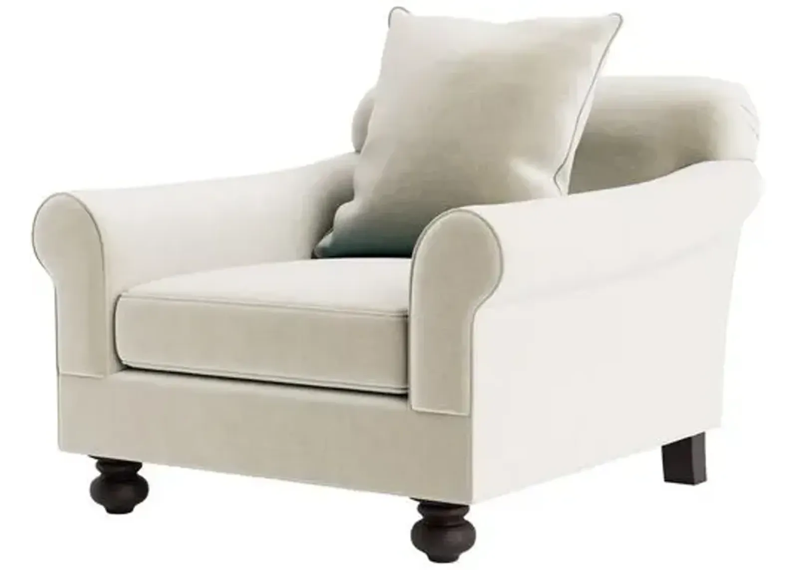 Marth Stewart Logan Chair - Perry Street Velvet - Handcrafted - Beige