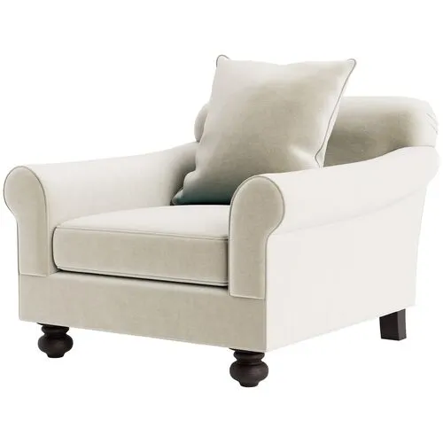 Marth Stewart Logan Chair - Perry Street Velvet - Handcrafted - Beige