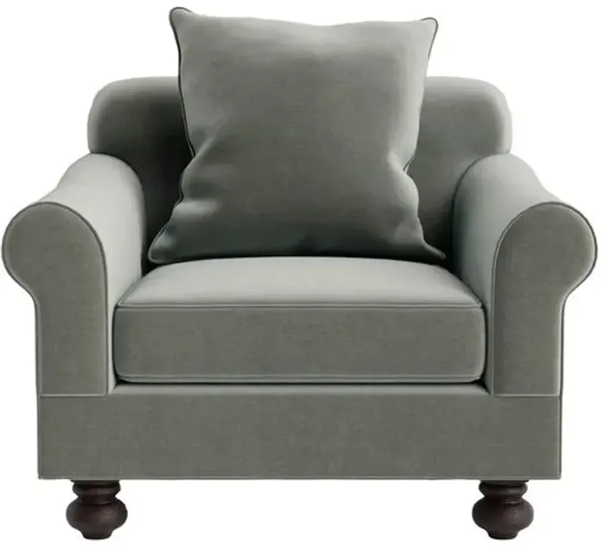 Marth Stewart Logan Chair - Perry Street Velvet - Handcrafted - Green