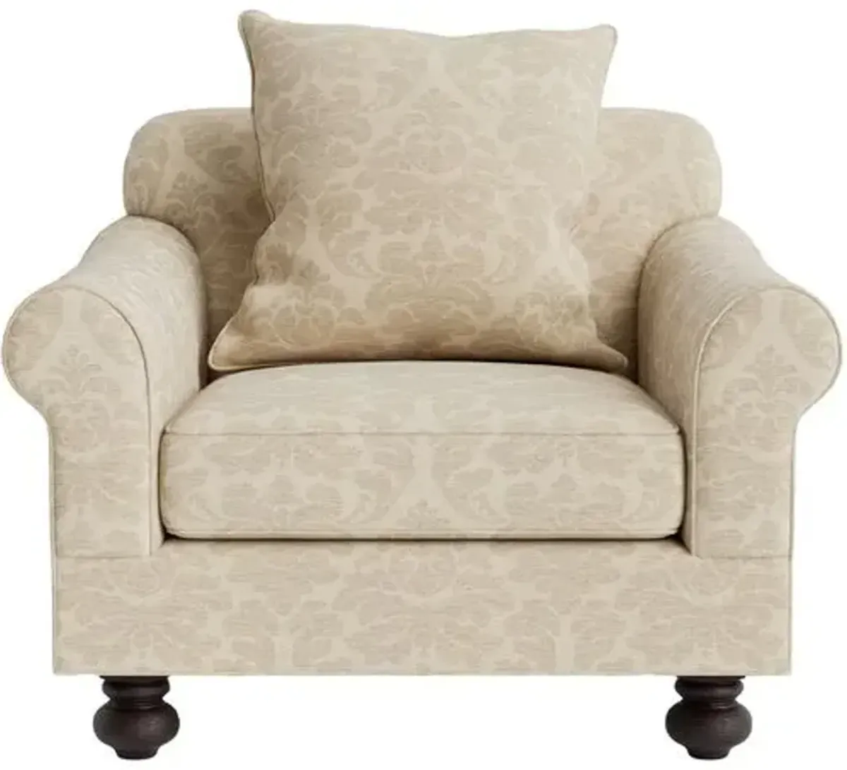 Marth Stewart Logan Chair - Skylands Damask - Handcrafted - Brown