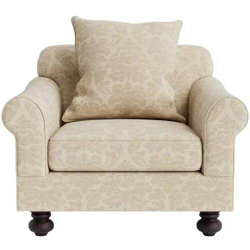 Marth Stewart Logan Chair - Skylands Damask - Handcrafted - Brown