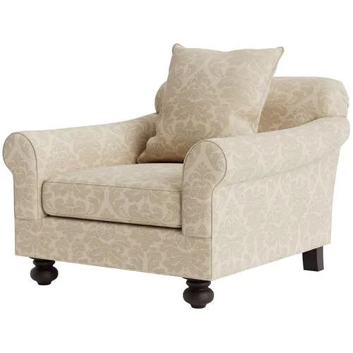 Marth Stewart Logan Chair - Skylands Damask - Handcrafted - Brown