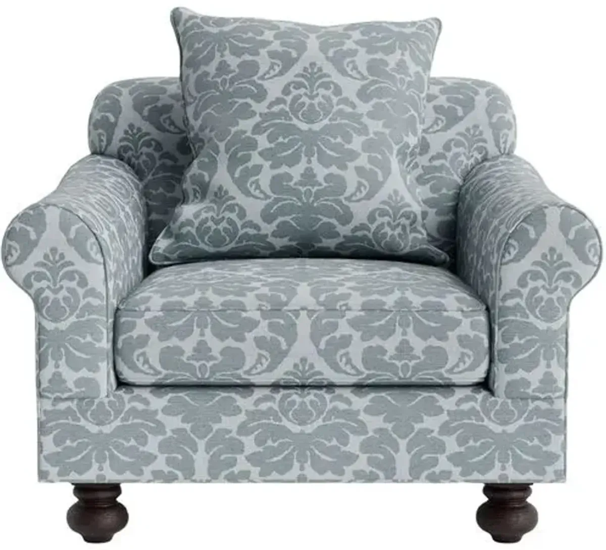 Marth Stewart Logan Chair - Skylands Damask - Handcrafted - Blue