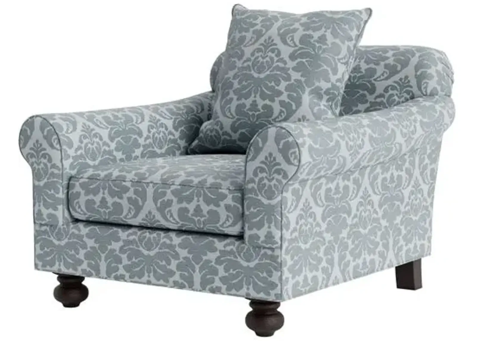 Marth Stewart Logan Chair - Skylands Damask - Handcrafted - Blue