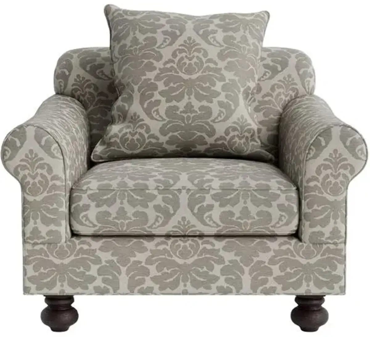 Marth Stewart Logan Chair - Skylands Damask - Handcrafted - Gray