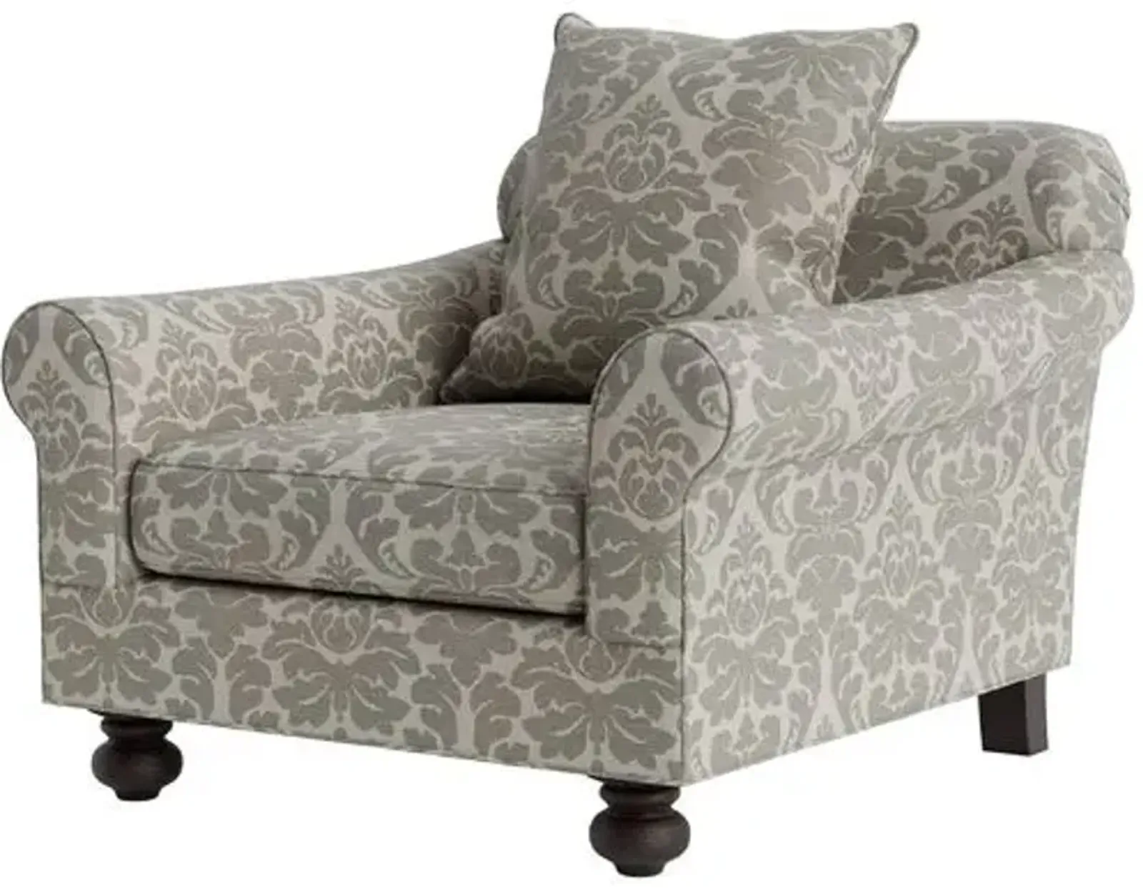 Marth Stewart Logan Chair - Skylands Damask - Handcrafted - Gray