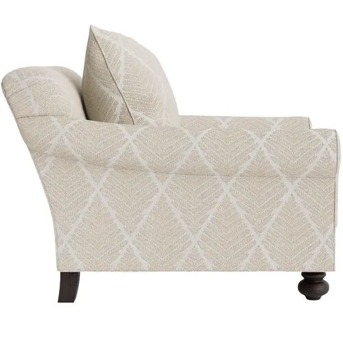 Marth Stewart Logan Chair - Bedford Jacquard - Handcrafted - Brown