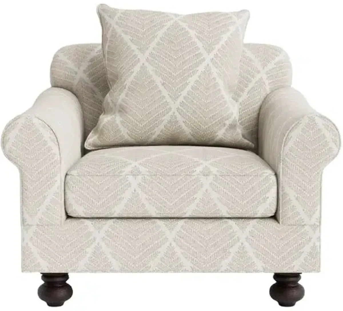 Marth Stewart Logan Chair - Bedford Jacquard - Handcrafted - Brown