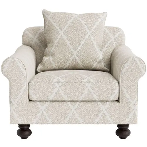 Marth Stewart Logan Chair - Bedford Jacquard - Handcrafted - Brown