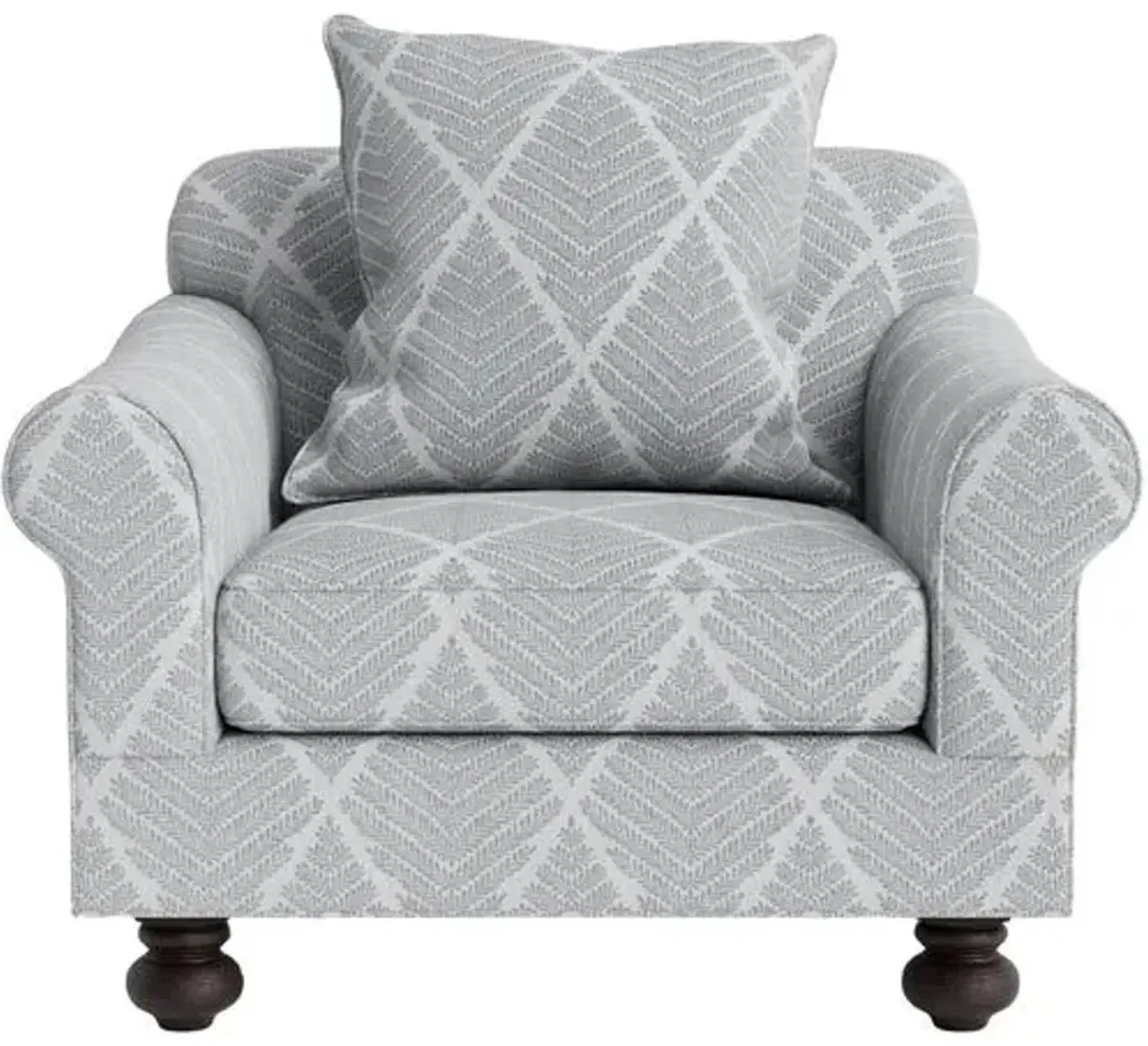 Marth Stewart Logan Chair - Bedford Jacquard - Handcrafted - Blue