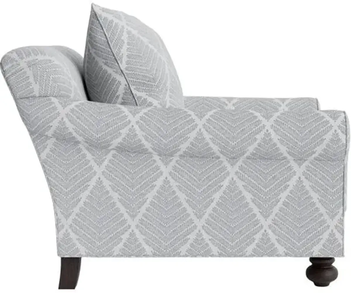 Marth Stewart Logan Chair - Bedford Jacquard - Handcrafted - Blue